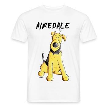 Witziger Airedale Terrier - Männer T-Shirt - Weiß - Vorne - AI Model Male 178 dark (178cm)
