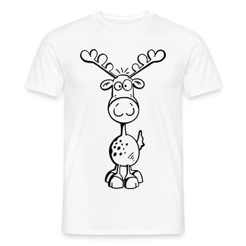 Da kommt ein Elch - Männer T-Shirt - Weiß - Vorne - AI Model Male 178 dark (178cm)
