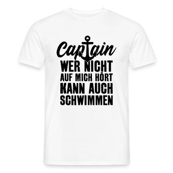 LUSTIGER SPRUCH KAPITÄN CAPTAIN SEGELN - Männer T-Shirt - Weiß - Vorne - AI Model Male 178 dark (178cm)
