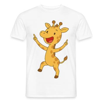 Girafe de bonne humeur - T-shirt homme - blanc - Devant - AI Model Male 178 dark (178cm)
