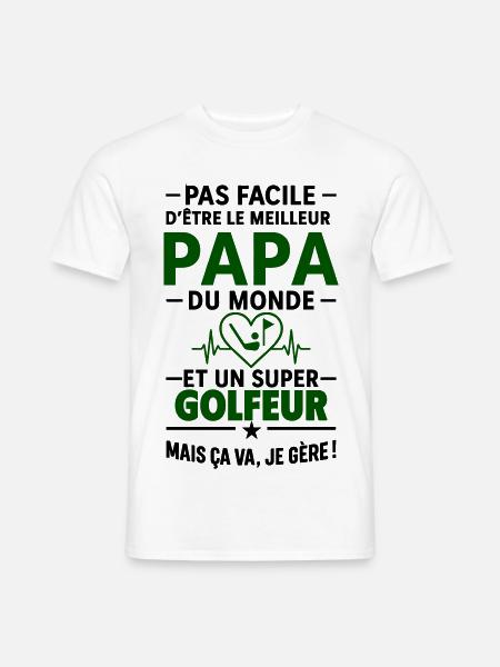 Heart + Golf – Super Dad Golfer - Men's T-Shirt - white
