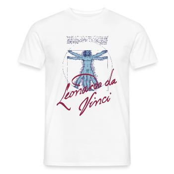 LEONARDO DA VINCI - Männer T-Shirt - Weiß - Vorne - AI Model Male 178 dark (178cm)