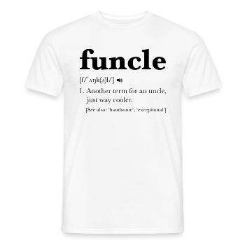 Funcle Dictionary Definition - Men's T-Shirt - white - Front - AI Model Male 178 dark (178cm)