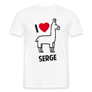 serge le lama - T-shirt homme - blanc - Devant - AI Model Male 178 dark (178cm)