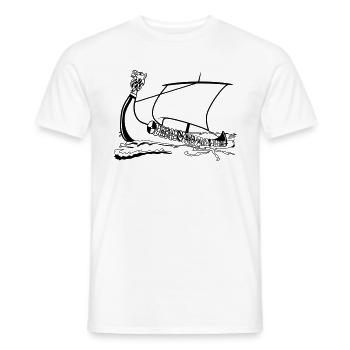 Voile de Viking ship vieux navire - T-shirt homme - blanc - Devant - AI Model Male 178 dark (178cm)