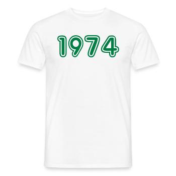 College Zahlen, Jahreszahlen, Jahrgang, 1974 - T-shirt homme - blanc - Devant - AI Model Male 178 dark (178cm)