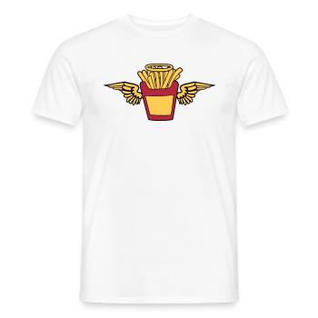 ange ciel mort sainte ailes voler français frites - T-shirt homme - blanc - Devant - AI Model Male 178 dark (178cm)