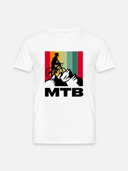 Mountainbike MTB Fahrrad Radfahrer Berge - Männer T-Shirt - Weiß