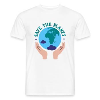 Le changement climatique sauve la planète - T-shirt homme - blanc - Devant - AI Model Male 178 dark (178cm)