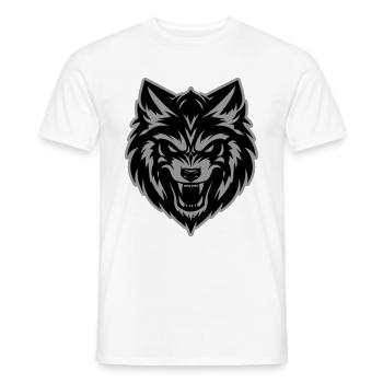 Tête de loup - T-shirt homme - blanc - Devant - AI Model Male 178 dark (178cm)