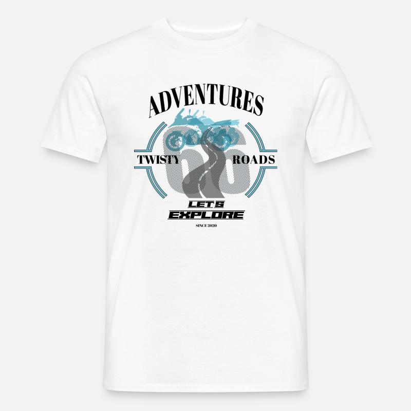 66Adventures - Let's Explore - Männer T-Shirt - Weiß