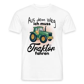 Kinder Traktor fahren Spruch - Männer T-Shirt - Weiß - Vorne - AI Model Male 178 dark (178cm)