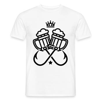 angelhaken fishing bier - Männer T-Shirt - Weiß - Vorne - AI Model Male 178 dark (178cm)