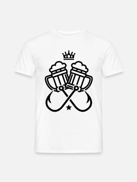 fish hook fishing beer - Men's T-Shirt - white