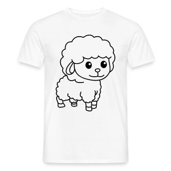 Schaf Comic Tier - Männer T-Shirt - Weiß - Vorne - AI Model Male 178 dark (178cm)