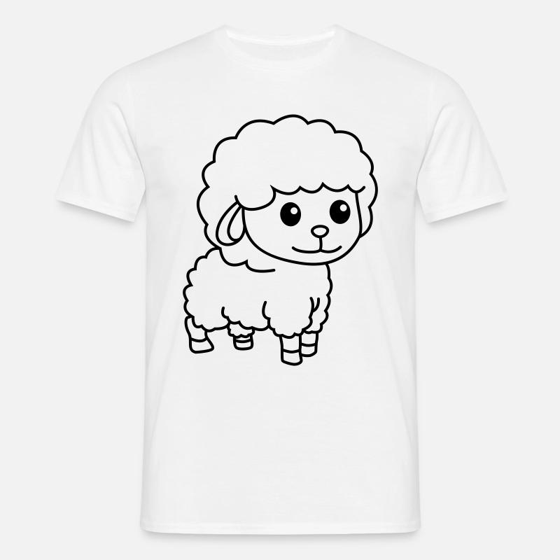 Schaf Comic Tier - Männer T-Shirt - Weiß