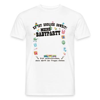 Gästebuch Babyparty Neutral Gästeliste Babyshower - Männer T-Shirt - Weiß - Vorne - AI Model Male 178 dark (178cm)