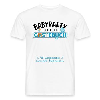 Gästebuch Babyparty Jungen Gästeliste Babyshower - Männer T-Shirt - Weiß - Vorne - AI Model Male 178 dark (178cm)