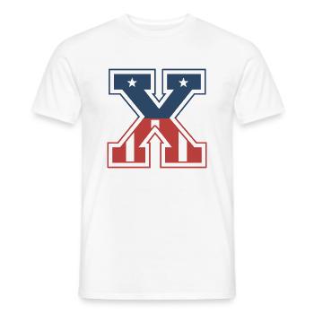 Lettre X États-Unis - T-shirt homme - blanc - Devant - AI Model Male 178 dark (178cm)