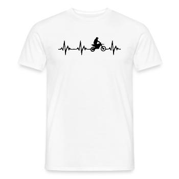 Battement de cœur de moto - T-shirt homme - blanc - Devant - AI Model Male 178 dark (178cm)