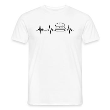 Burger Herzschlag - Männer T-Shirt - Weiß - Vorne - AI Model Male 178 dark (178cm)