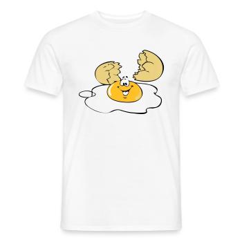 egg egg - Men's T-Shirt - white - Front - AI Model Male 178 dark (178cm)