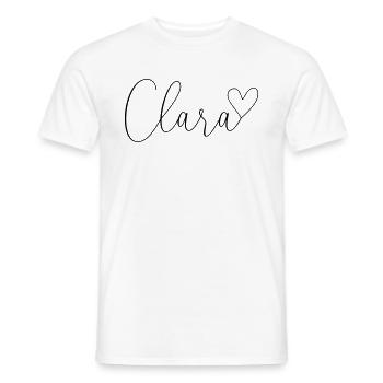Clara Nom Prénom Fille - T-shirt homme - blanc - Devant - AI Model Male 178 dark (178cm)