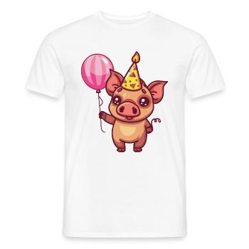 Schwein Geburtstag Baby Wildschwein - Männer T-Shirt - Weiß - Vorne - AI Model Male 178 dark (178cm)