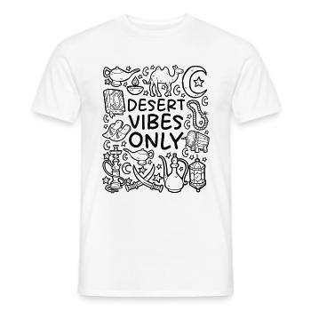 Desert Vibes Only – Magie de l’Orient et du Désert - T-shirt homme - blanc - Devant - AI Model Male 178 dark (178cm)