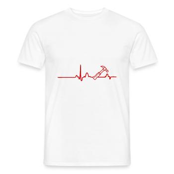EKG heart line craftsmen - Men's T-Shirt - white - Front - AI Model Male 178 dark (178cm)