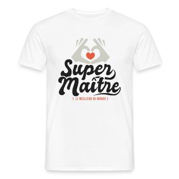 Super maitre l unique cadeau maître instituteur - T-shirt homme - blanc - Devant - AI Model Male 178 dark (178cm)