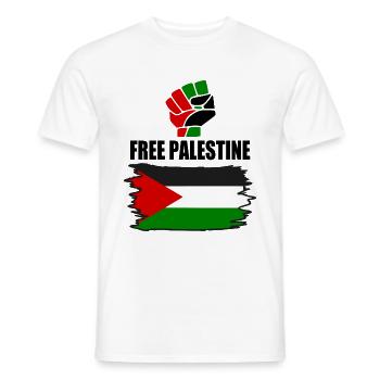 Free palestine - Men's T-Shirt - white - Front - AI Model Male 178 dark (178cm)