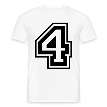 4 Numéro de numéro - T-shirt homme - blanc - Devant - AI Model Male 178 dark (178cm)