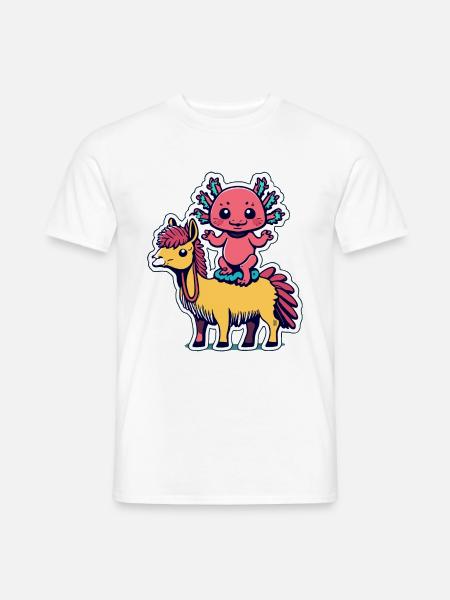 Axolotl - Männer T-Shirt - Weiß