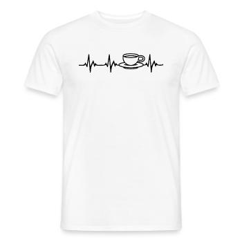 Kaffee Herzschlag - Männer T-Shirt - Weiß - Vorne - AI Model Male 178 dark (178cm)