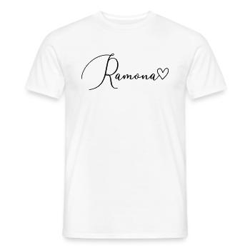 Ramona Last Name First Name Girl - Men's T-Shirt - white - Front - AI Model Male 178 dark (178cm)