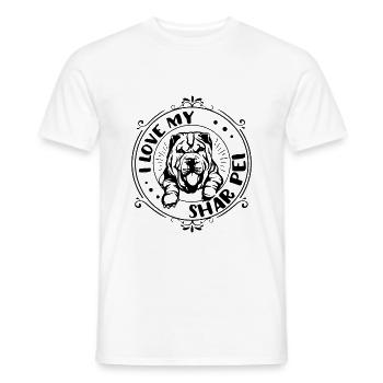 J'adore mon Shar Pei - T-shirt homme - blanc - Devant - AI Model Male 178 dark (178cm)