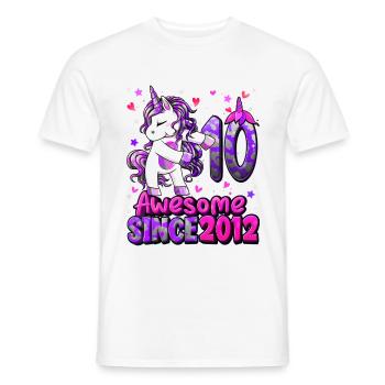Unicorn 10 Birthday - Men's T-Shirt - white - Front - AI Model Male 178 dark (178cm)