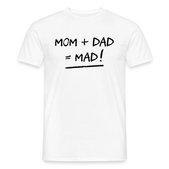 MAMA + PAPA = WÜTEND! (Familie, Papa, Mama) (Biegen) - Männer T-Shirt - Weiß - Vorne - AI Model Male 178 dark (178cm)