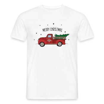 Noël Vintage Oldtimer Red Truck Noël - T-shirt homme - blanc - Devant - AI Model Male 178 dark (178cm)