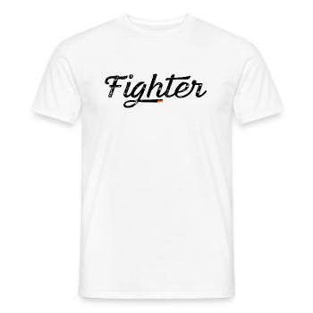 Fighter with German flag - Men's T-Shirt - white - Front - AI Model Male 178 dark (178cm)