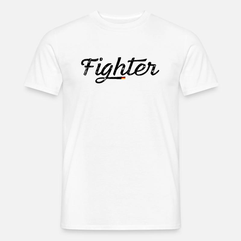 Fighter mit Deutschland Flagge - Männer T-Shirt - Weiß