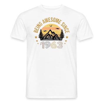 Being Awesome Since 1963 - Geschenkidee - Männer T-Shirt - Weiß - Vorne - AI Model Male 178 dark (178cm)