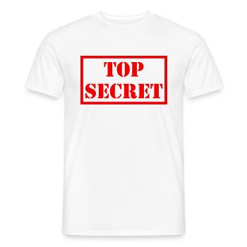 Top secret - Men's T-Shirt - white - Front - AI Model Male 178 dark (178cm)
