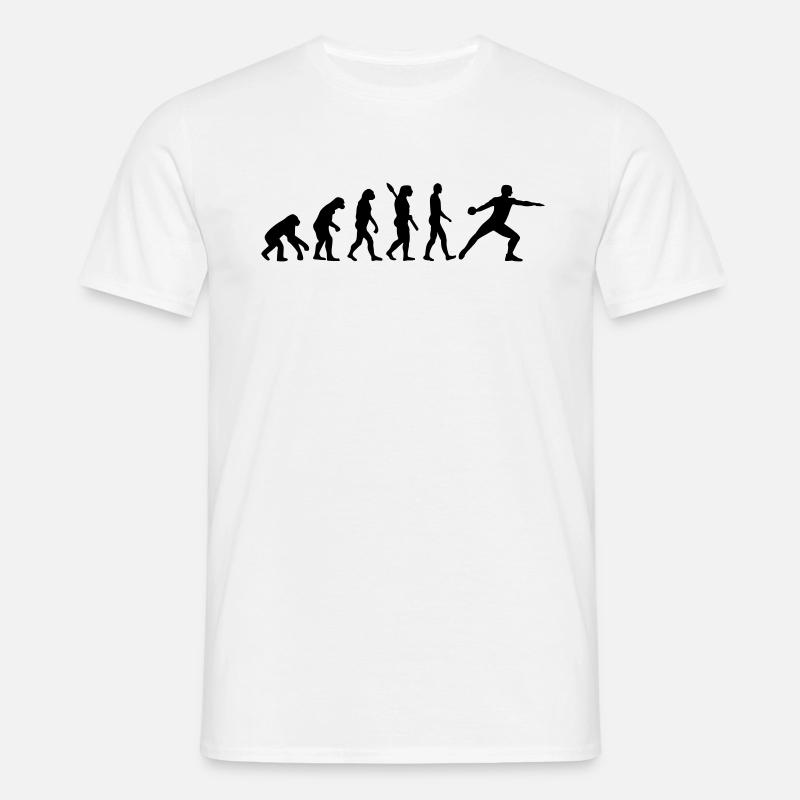 Évolution Lancer du disque - T-shirt Homme - blanc