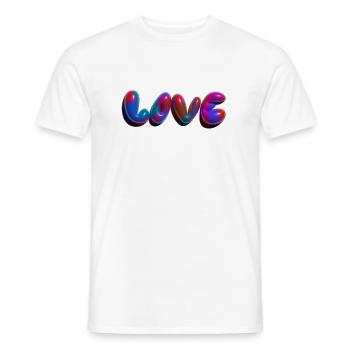 Love,3D,Graffiti,Balloon,Colorful,Love - Men's T-Shirt - white - Front - AI Model Male 178 dark (178cm)