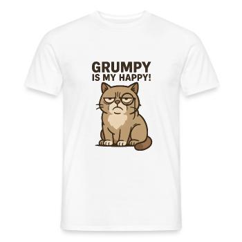 est mon chat heureux Katze - T-shirt homme - blanc - Devant - AI Model Male 178 dark (178cm)