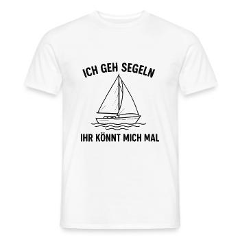 Segeln ist meine Therapie – freche Aussage - Männer T-Shirt - Weiß - Vorne - AI Model Male 178 dark (178cm)