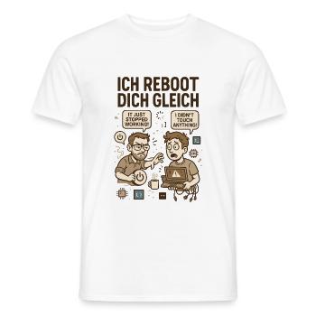 Ich reboot dich gleich – Vintage - Männer T-Shirt - Weiß - Vorne - AI Model Male 178 dark (178cm)
