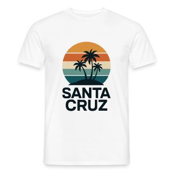 Santa Cruz Vintage Palmenmotiv - Männer T-Shirt - Weiß - Vorne - AI Model Male 178 dark (178cm)